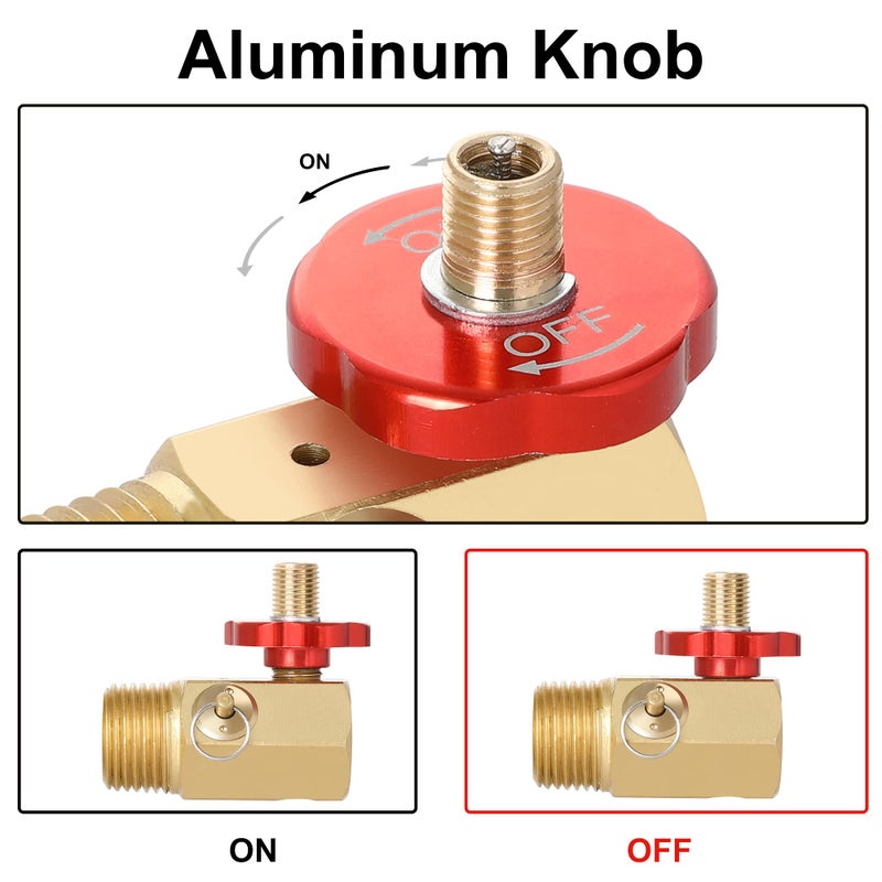 Hromee Air Tank Manifold Tool with Fill Port, Aluminum Shut Off Safety Valve and Relief Bypass 1/2" NPT Tank x 1/4" NPT Hose x 1/8" NPT Gauge for Air Compressor Portable Carry Tank - Image 4